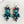 Load image into Gallery viewer, KINGMAN TURQUOISE PINK DAHLIA WILD HORSE & MOHAVE TURQUOISE DANGLE EARRINGS BY PTW