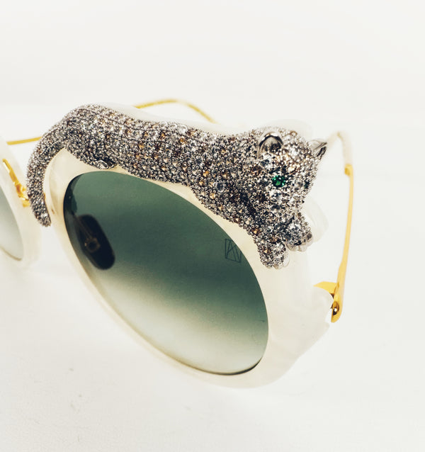 ANNA-KARIN KARLSSON ROSE ET REVE SUNGLASSES - SWAROVSKI CRYSTALS & IVORY MOTHER-OF-PEARL (HH1)