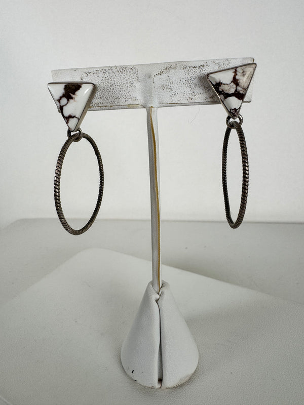 WILD HORSE TURQUOISE HOOP EARRINGS (LN 3)