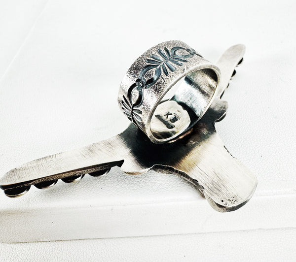 (MARKDOWN ALERT ‼️) KEVIN BILLAH LONGHORN ADJUSTABLE RING(MW63)