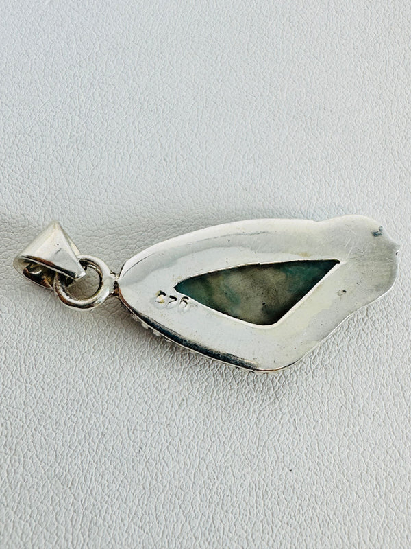 DOMINICAN LARIMAR DROP PENDANT (PW 13)