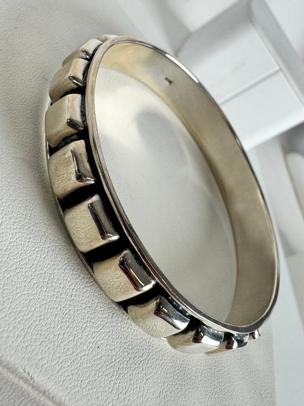 ALL STERLING SILVER SQUARES BANGLE (MW 347)
