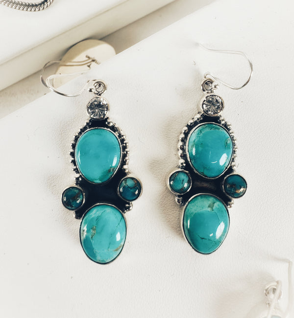 KINGMAN TURQUOISE EARRINGS BY PTW STYLE 1