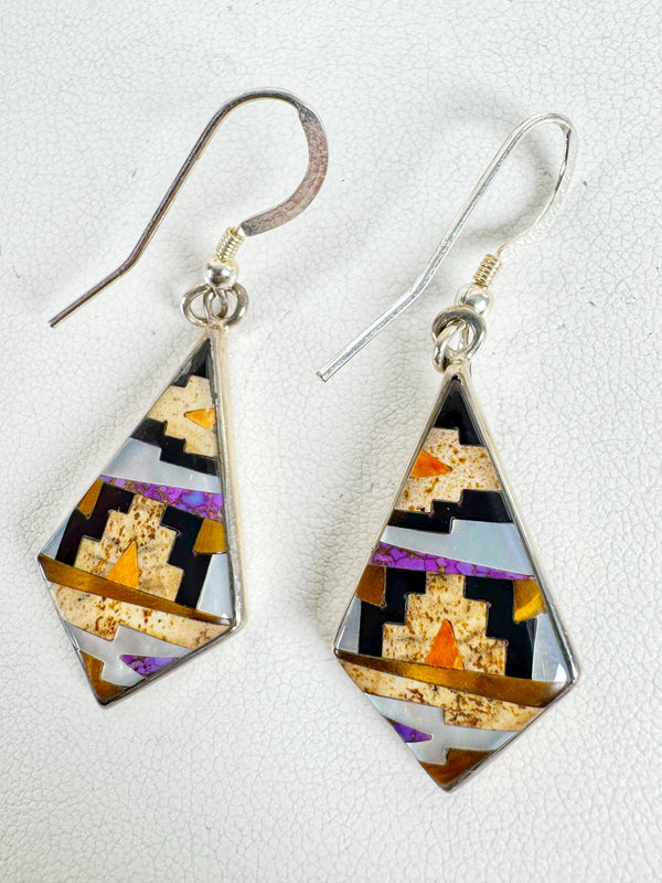 MULTISTONES INLAY EARRINGS (LB8)