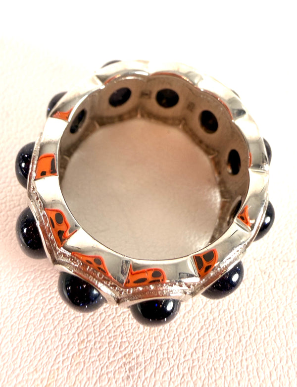 BLACK SUNSTONE ETERNITY BAND RING SIZE 8 (MW 378)