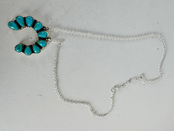 KINGMAN TURQUOISE NAJA NECKLACE 18-20" (CO 70)