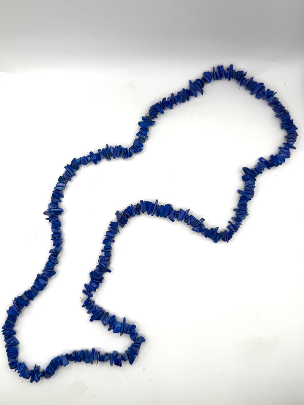 GRADE A LAPIS LAZULI BEADED NECKLACE 30" (LL 35)
