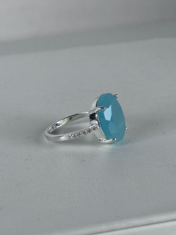 BLUE CHALCEDONY RING SIZE 9 (MW 279)