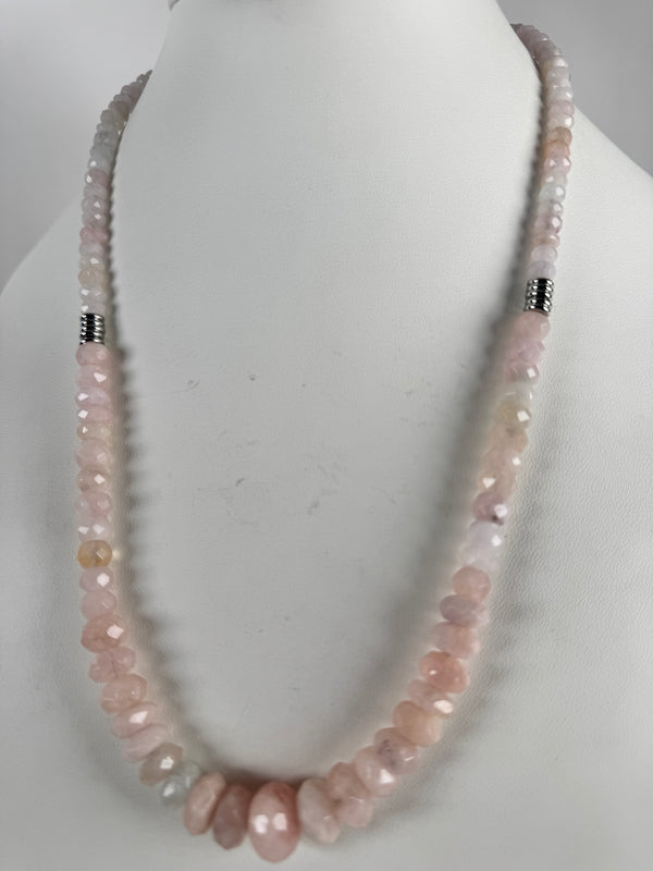 FACETED ROSE QUARTZ BESPOKE HESPERA NECKLACE 23-25" (AH 7)