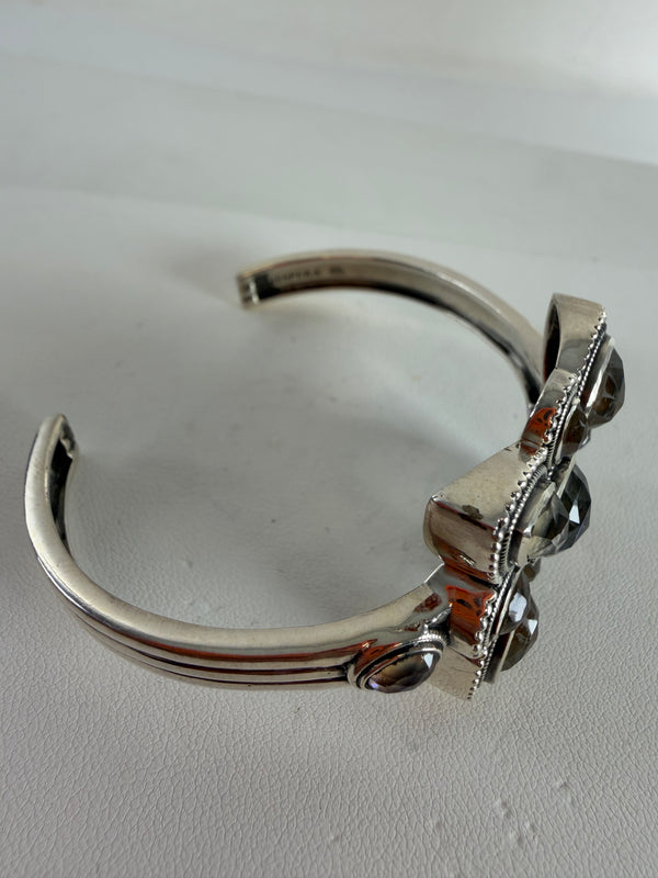 FACETED ABALONE SHELL CLUSTER STERLING SILVER HESPERA CUFF (JR 67)