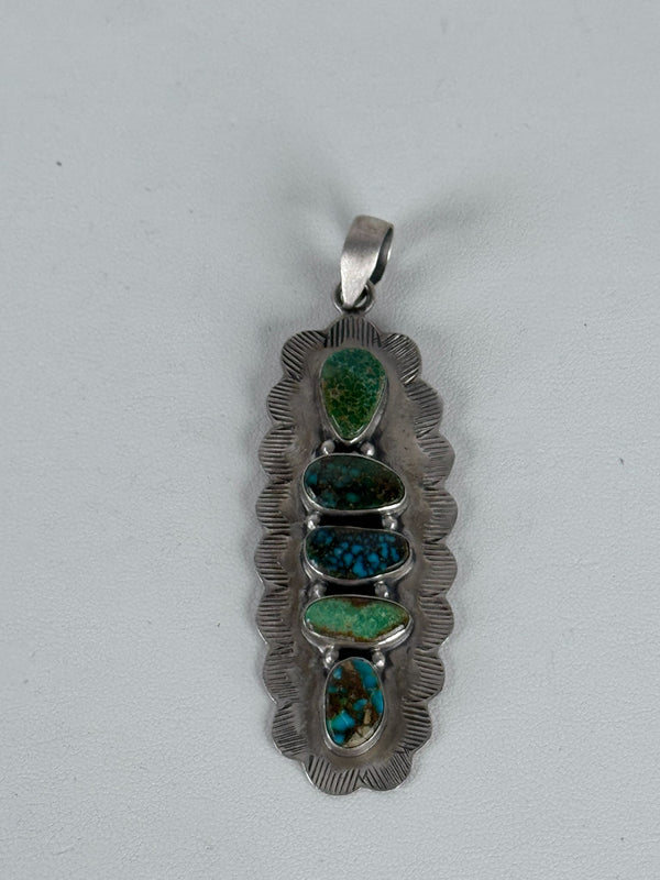 MULTITURQUOISE STATEMENT PENDANT 3" (MW 271)