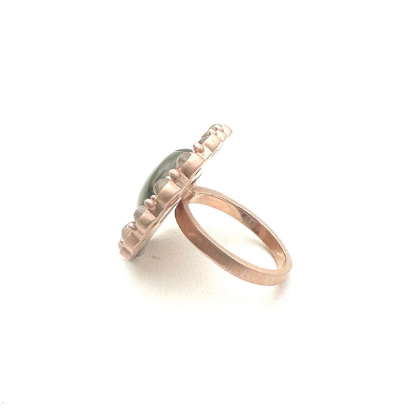 (MARKDOWN ALERT‼️) GRADE A LAB QUEEN'S HEART RING IN ROSE GOLD ADJUSTABLE (DF 13)