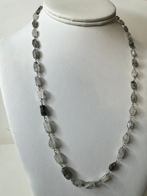 BESPOKE RUTILATED QUARTZ BEADED NECKLACE 20-23" (MW 356)