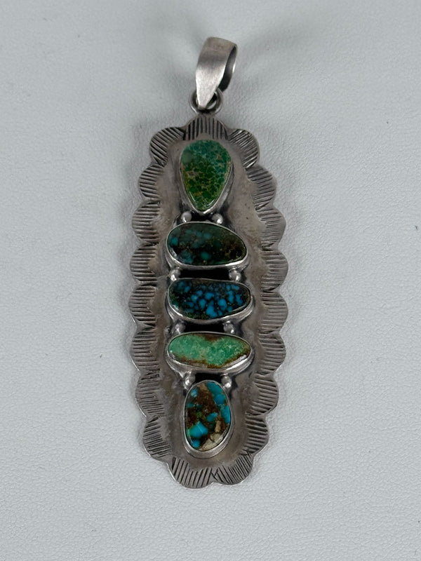 MULTITURQUOISE STATEMENT PENDANT 3" (MW 271)