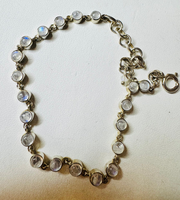 RAINBOW MOONSTONE BRACELET 7-9" (MW 360)
