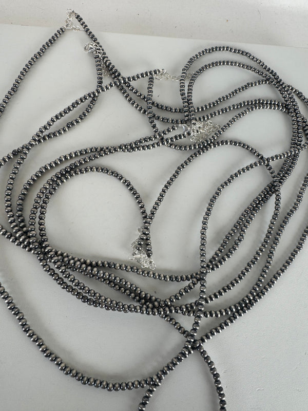 4 MM NAVAJO PEARLS NECKLACE 20-36" (CO 57)
