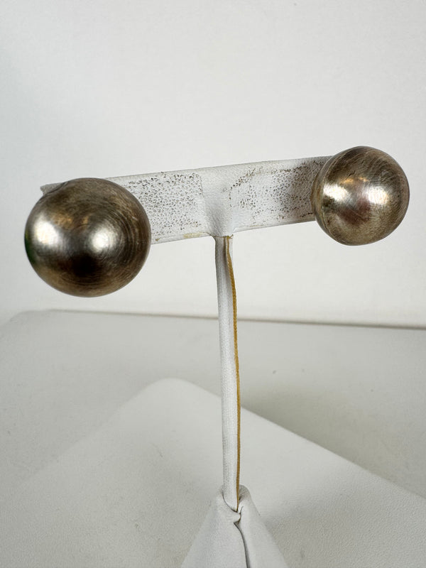 LARGE SAUCER PEARLS POST BACK EARRINGS (LN 5)