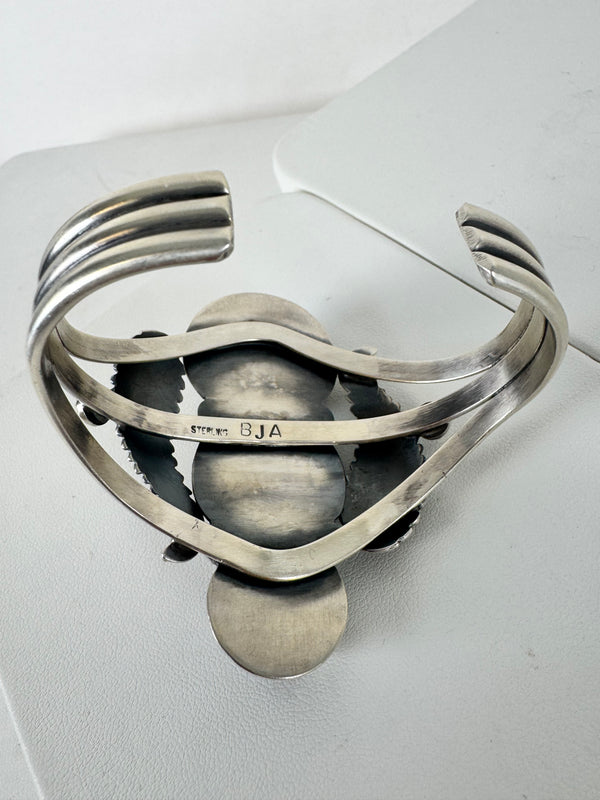 NATIVE HANDMADE TRIPLE PURPLE SPINY OYSTER CUFF BY BOYD J ASHLEY (JR 2)