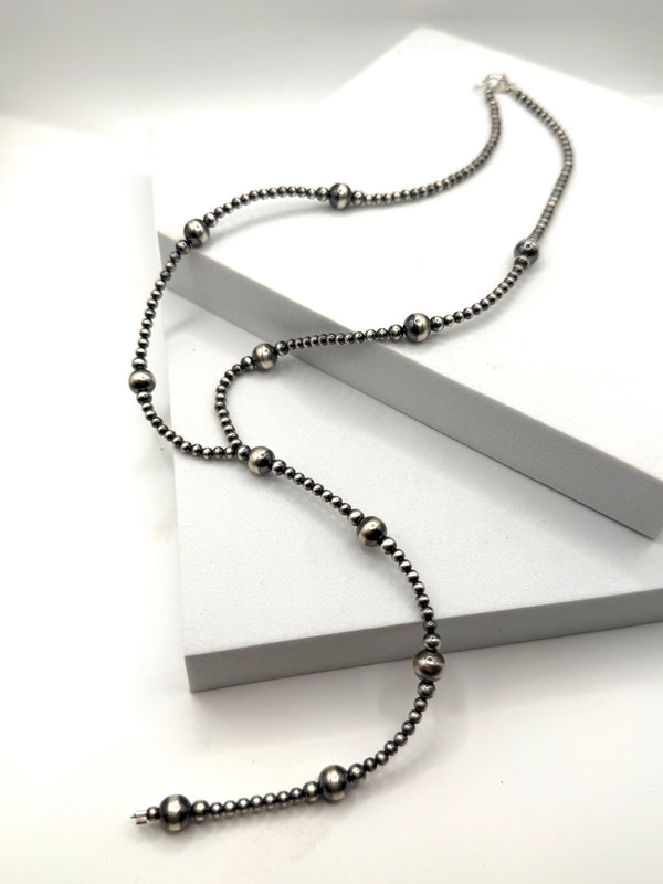 GRADUATED NAVAJO PEARLS LARIAT 18" WITH 6" DROP (JR 115)