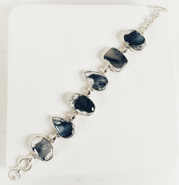 DENDRITIC AGATE TOGGLE BRACELET 6-8"(MW142)