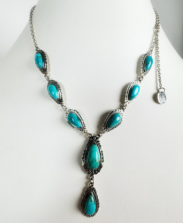 (MARKDOWN ALERT ‼️) KINGMAN TURQUOISE STATEMENT LARIAT BY TRB 16-22" (MW111)