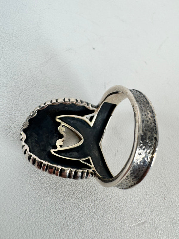 OXIDIZED SILVER CROWN RING SIZE 8 (MW 240)