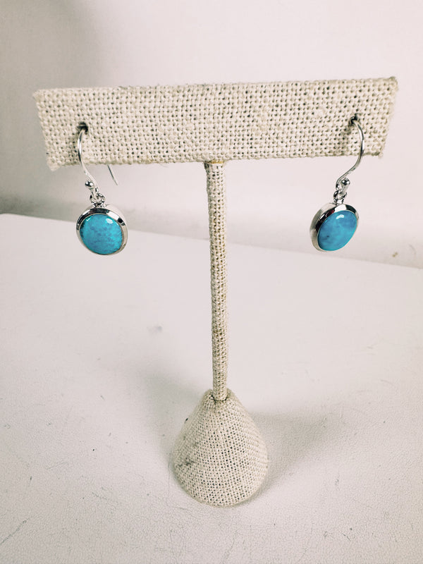AZ KINGMAN OVAL FISH HOOK EARRINGS