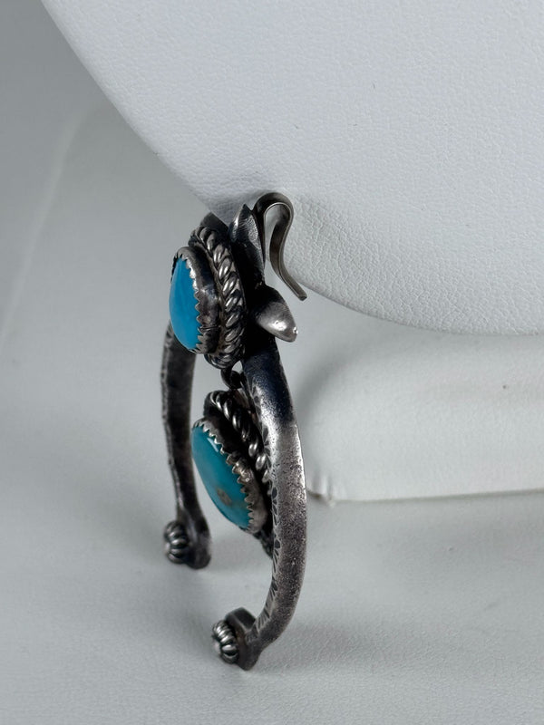 RICHARD YAZZA NAVAJO KINGMAN TURQUOISE NAJA PENDANT (MW 274)