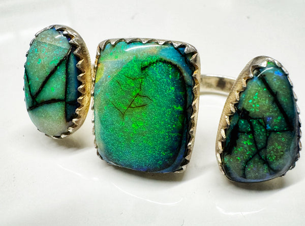 FIRE OPAL ADJUSTABLE DOUBLE RING (MW 222)
