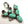 Load image into Gallery viewer, EMER THOMPSON EASTER BLUE TURQUOISE &amp; MEDITERRANEAN CORAL NATIVE HANDMADE CACTUS PENDANT 3" (LA 1)
