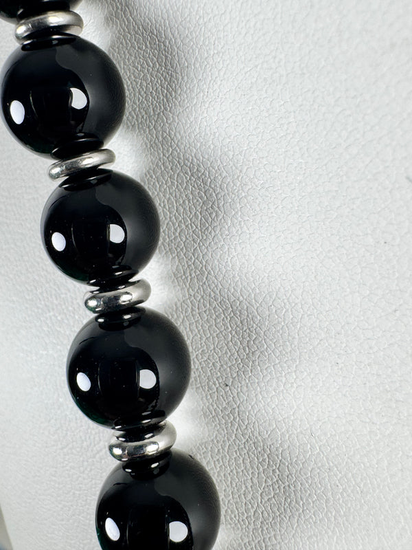 BLACK ONYX & RUBY BESPOKE HESPERA NECKLACE 21-25" (AH 8)