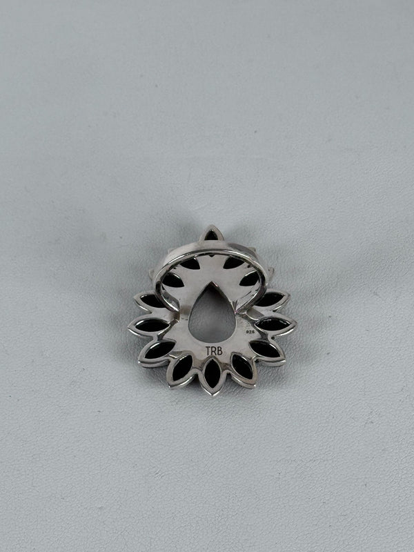 BLACK ONYX CLUSTER RING ADJUSTABLE BY TRB (MW 272)