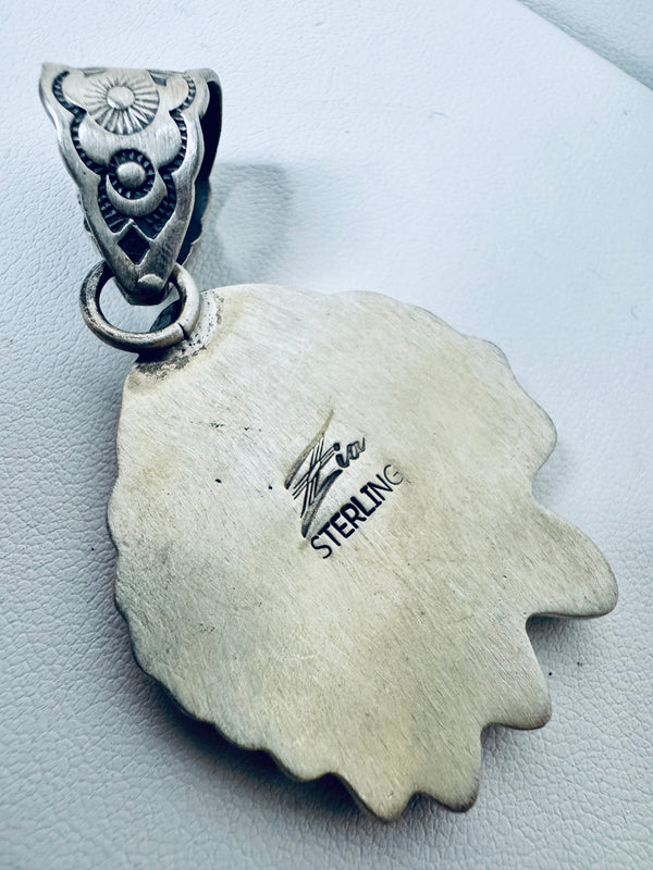 NATIVE HANDMADE RED SPINY OYSTER CHIEF PENDANT BY TONY YAZZIE (MW 362)