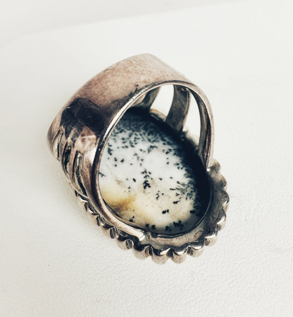 DENDRITIC AGATE RING SIZE 9 (MW124)