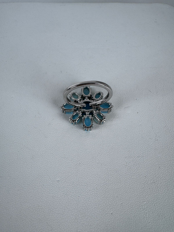 SWISS BLUE TOPAZ ADJUSTABLE RING (MW 278)