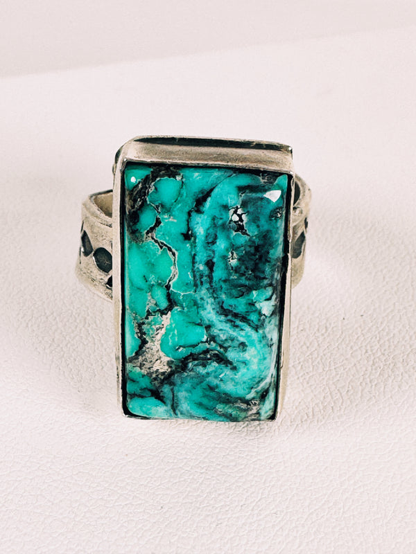 RED MOUNTAIN TURQUOISE BAR ADJUSTABLE RING