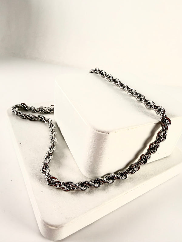 STERLING SILVER STATEMENT ROPE CHAIN 18-21" (RB 19)