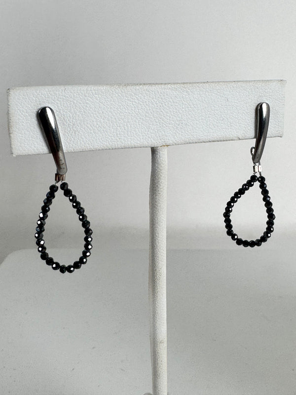 BLACK DIAMONDS 18" NECKLACE & EARRINGS (MW 327)