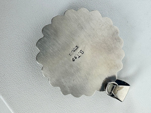 SHEILA TSO KINGMAN FLOWER CONCHO PENDANT (CO 59)
