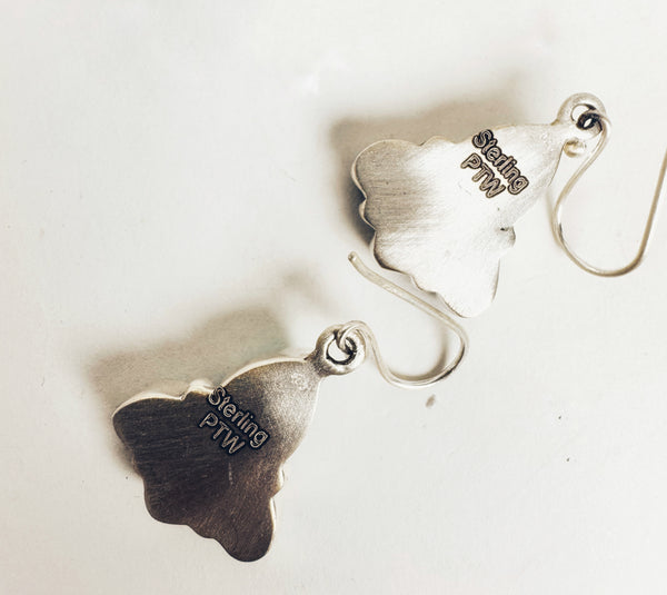 KINGMAN TURQUOISE BEAR CLAW EARRINGS BY PTW