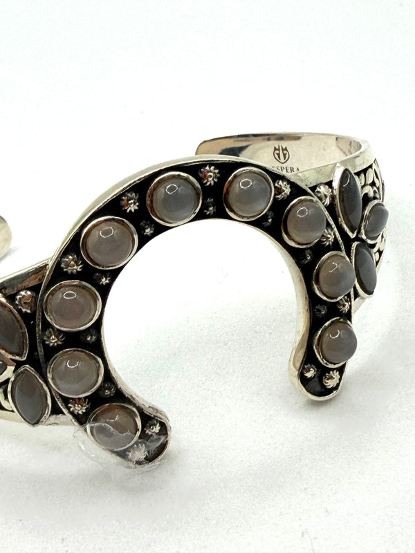 CHOCOLATE MOONSTONE HORSESHOE SS ADJUSTABLE CUFF (TC 2)