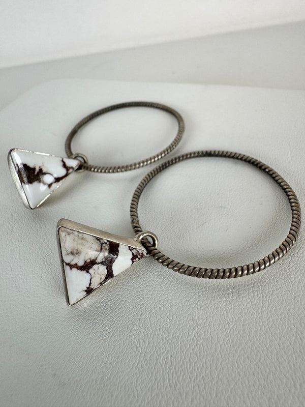 WILD HORSE TURQUOISE HOOP EARRINGS (LN 3)