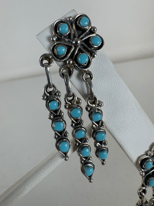 SLEEPING BEAUTY TURQUOISE DANGLE EARRINGS (LB 87)