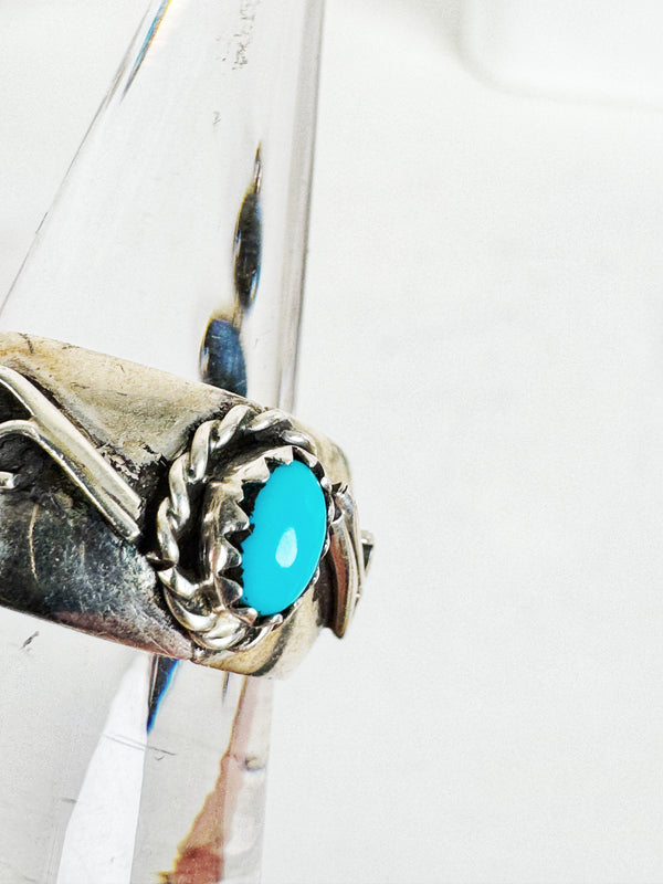 NATIVE HANDMADE SLEEPING BEAUTY TURQUOISE RING SIZE 7 (LB12)