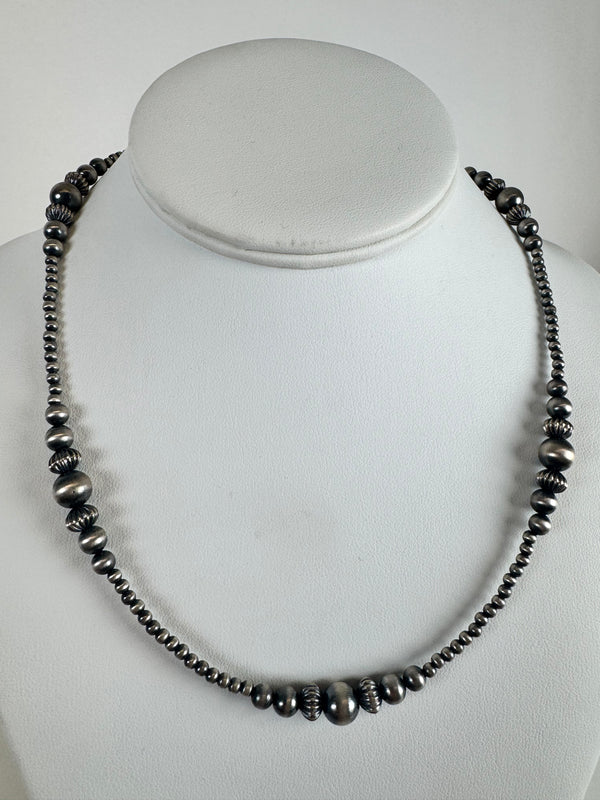 GRADUATED FLUTED NAVAJO PEARLS NECKLACE 18-20" (CO 54)
