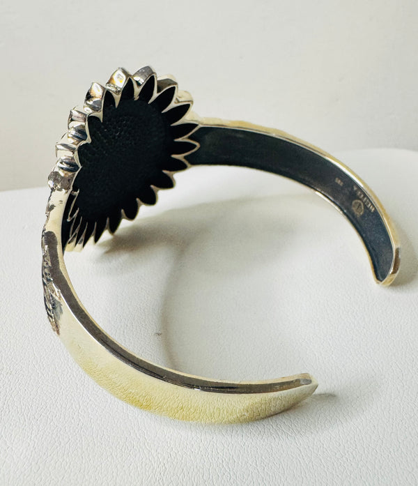 ALL STERLING SILVER SUNFLOWER CUFF (JR 13)