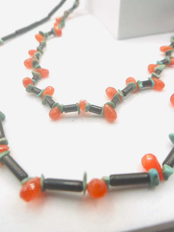 NATIVE HANDMADE LETTA LYNN DOUBLE STRAND NECKLACE 20” & 18" (LB 31)