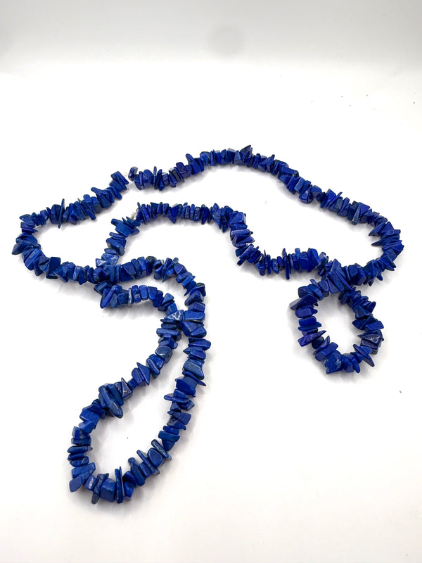 GRADE A LAPIS LAZULI BEADED NECKLACE 30" (LL 35)