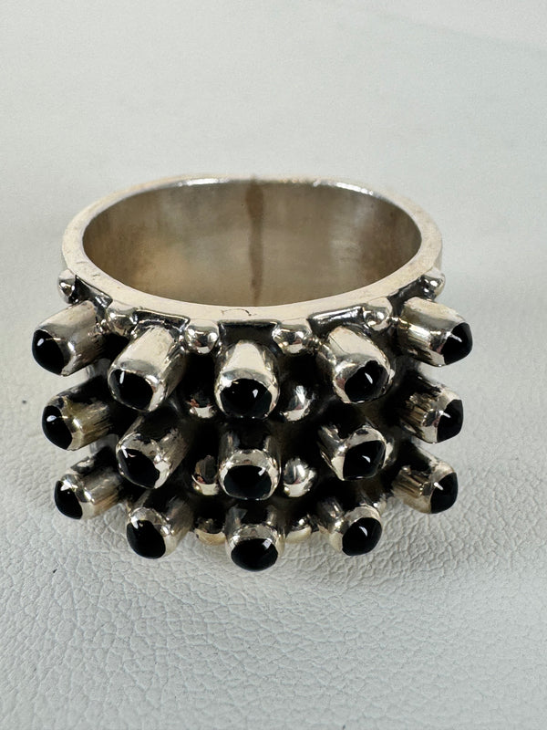 BLACK ONYX CLUSTER RING SIZE 9.5 (MW 249)