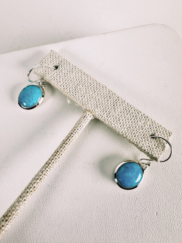 AZ KINGMAN OVAL FISH HOOK EARRINGS